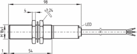 CSS 8-180-2P-E-L Electronic Safety Sensor, 92 mm Length, Inductive Operation