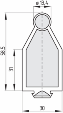 Safety Edge Sensor 1.25 Meter EPDM Rubber Profile, 30 mm Width, IP67