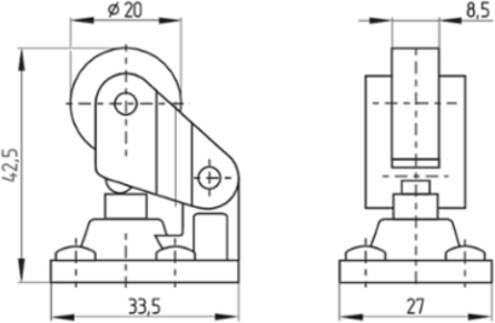 T1K 335-20Z-M20 Position Switch, 40.5 mm Width, Metal Enclosure, 190 g Weight