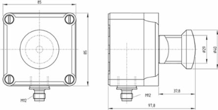 NAS 311 ST1-AS Safety Switch, 85 mm x 97.8 mm, IP65, 330 g