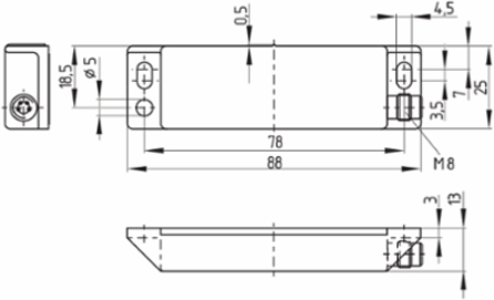 Magnetic Safety Sensor BNS 33-02Z-ST-2187, 88 mm x 25 mm x 13 mm, IP67