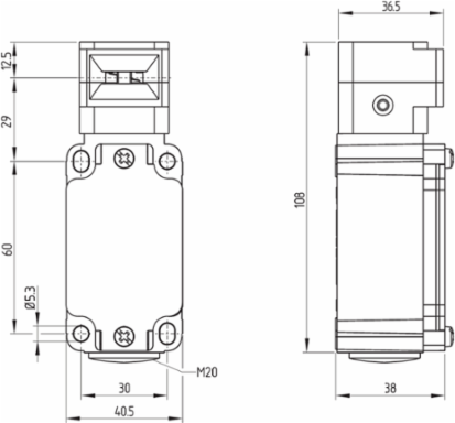 Safety Switch AZ 3350 with Metal Enclosure, IP67, 1 Cable Entry, 230 VAC