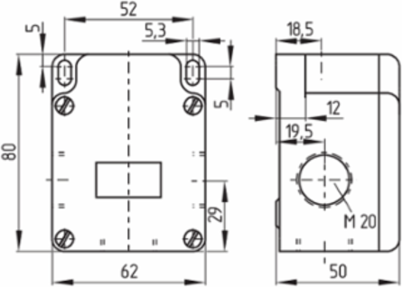 Position Switch, 62 mm x 80 mm x 50 mm, IP65, 10 Million Operations, Metal Enclosure