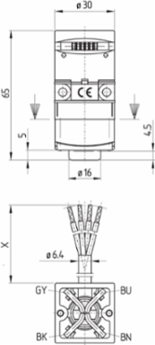 Safety Switch with Separate Actuator, 5 m Cable, IP67, 30 mm x 60 mm x 30 mm