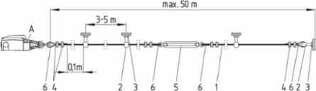 TQ 900-13 Pull-Wire Switch, 50 m Wire Length, IP65/IP67, 1 NO/3 NC, 220.3 mm Height