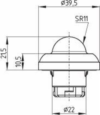 RMLHWS Round Illuminated Signal Push Button, 39.5 mm Diameter, IP65, Aluminium