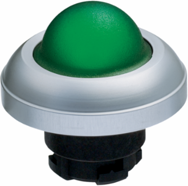 RMLHGN Illuminated Signal Light, 39.5 mm Diameter, IP65, Silver and Green