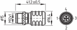 CSS-T-A Junction Box, M12 Connector, 60 VDC, 43 mm Length, 21 g Weight