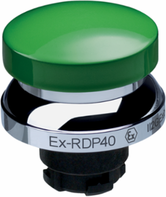 EX-RDP40GN Mushroom Button Switch, 100,000 Operations, 125 g, Round Design, Ex-Zone 1/21