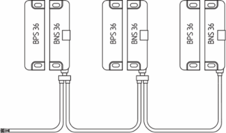 BNS-Y-02 Y-Adapter, M8 Thread, 10 mm Length, IP67, 23.5 mm Width