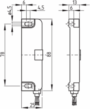 BNS 36 AS-Interface Safety Sensor, 88 mm x 25 mm x 13 mm, IP67