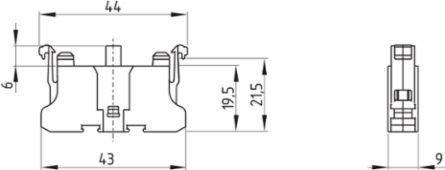 RF10.1 Contact Block, 44 mm Length, 400 V Rated Insulation Voltage, IP20