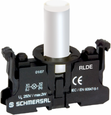 White LED Light Terminal Block, 10 mm Width, 46 mm Length, 24 VAC/DC