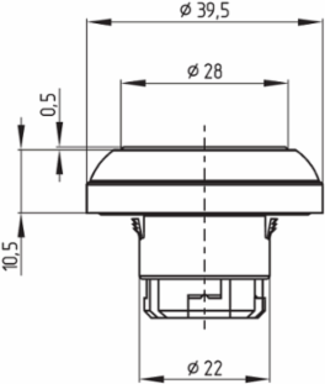 Round Push Button for Ex Zones 1 and 21, 22.3 mm Mounting Diameter, Stainless Steel
