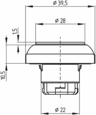 EX-RDMGN Push Button Green Round Switch, Stainless Steel, 4 mm Actuating Stroke, Ex-Zone 1 and 21