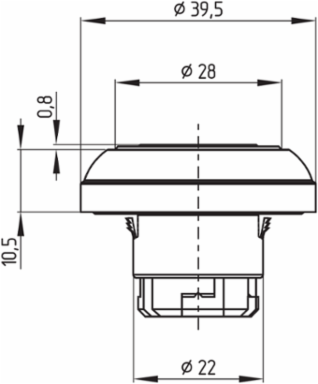 Illuminated Pushbutton, Round Design, 11.3 mm Height, 65 g Weight