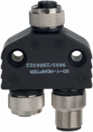 Y-Adapter Junction Box, M12, 8-Pole, IP65/IP67, 1 m Cable Length, 54.5 mm