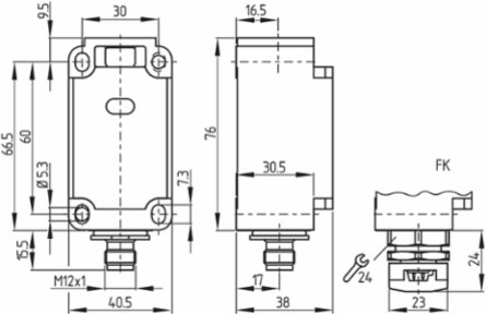 Safety Switch TR 336 ST-AS, 40.5 mm Width, Thermoplastic Enclosure, IP67
