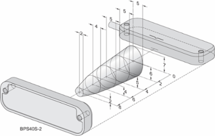 Magnetic Safety Sensor BNS 40S-12ZG, 5M Length, Stainless Steel, 88 mm x 27 mm x 14.5 mm