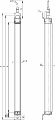 Safety Light Curtain SLC440COM - 490mm Height, IP67 Protection, 16 Beams