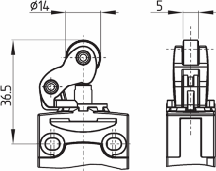 Position Switch PS116 with IP66/IP67 Protection, 16.6 mm Length, K210 Lever