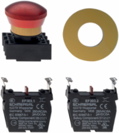 Emergency Stop Pushbutton, IP65, 2 NC/2 NO Contacts, 46 mm Length