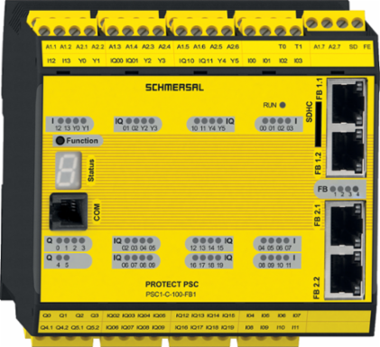 Safety Controller PSC1-C-100-FB1, 14 Inputs, 20 I/O, 100 mm Height, 112.5 mm Width