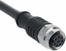 M12 Female Connector with 15 m Cable, 8-Pole, IP65/IP67/IP69