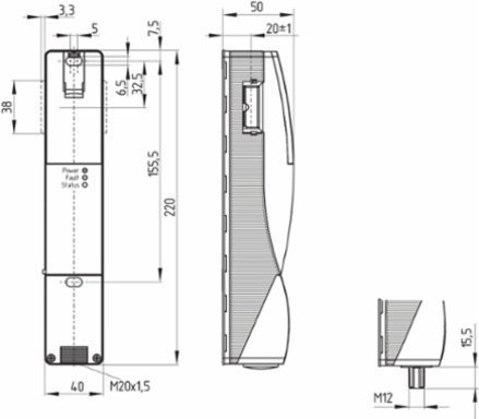 AZM201 Solenoid Interlock with 50 mm Sensor Length, IP66/IP67 Protection