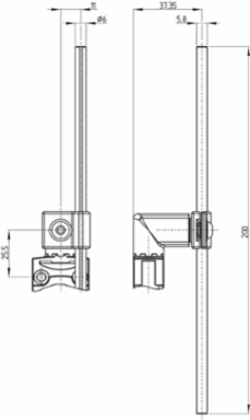 PS226 Position Switch with Rod Lever J200, 59 mm Width, IP67 Protection