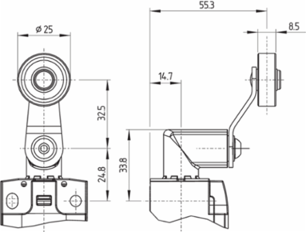Position Switch PS315-T12-H300, Metal Enclosure, IP67, Height 137 mm