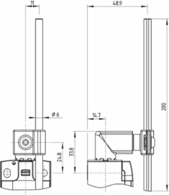 Position Switch PS315-T11-J300, Rod Lever J300, 37 mm Length, IP67/IP66