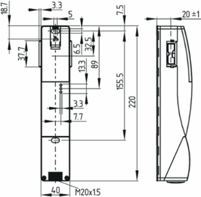Safety Switch with RFID Technology, 40 mm Width, Thermoplastic Enclosure
