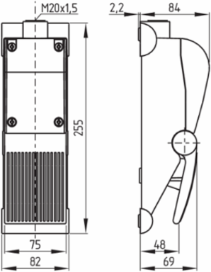 Foot Switch with Protective Shield, IP65, 2 Normally Open Contacts, 170 mm Width