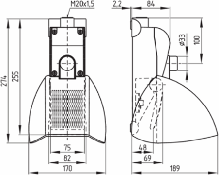 Foot Switch TFH 232, Width 170 mm, Height 189 mm, Depth 274 mm, 2,150 g