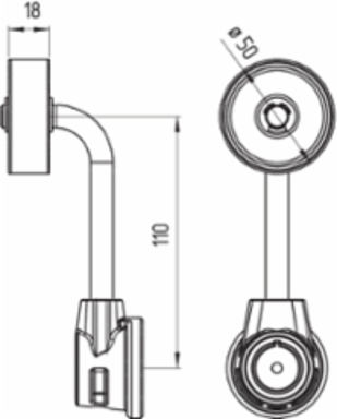 Heavy-Duty Position Switch with 50 mm Diameter Castor, 110 mm Lever Length