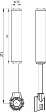 Heavy-Duty Position Switch, 30 mm Diameter Castor, 273 mm Lever, Stainless Steel