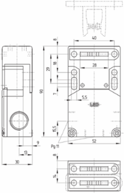Safety Switch AZ 16 with IP67, 52 mm x 90 mm x 30 mm, High Coding Level
