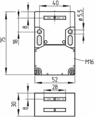 Safety Switch with Actuator, Dimensions 52mm x 75mm x 30mm, IP67, 10N Contacts