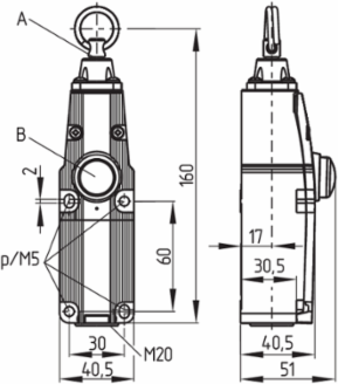 ZQ700-11 Pull-Wire Emergency Stop Switch, 160 mm Height, IP67 Protection, 10 m Wire Length