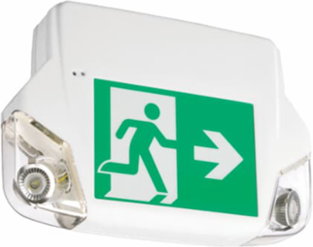 Emergency Pictogram Combo Unit 12-3/8 Inch x 17 Inch, 2 Lamps, MR16 LED