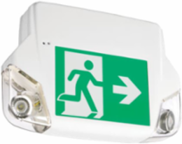 12V Plastic Emergency Light & Exit Sign Combo, 50W Power, Red Legend