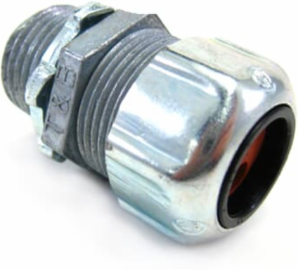 Multi-Hole Cord Connector, 2 Holes, Hub Size 1/2 Inch, Cord Diameter 0.210-0.230 Inch, Steel