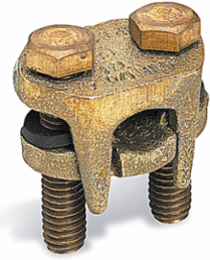Copper Two-Bolt Connector for 2-1/0 Str Main & 10 Sol-1/0 Str Tap