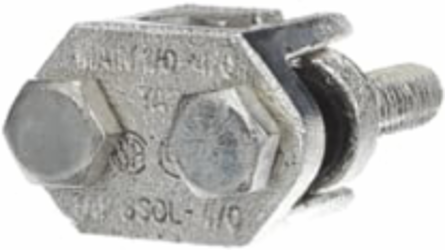 Aluminum Two-Bolt Connector with Spacer, 4/0-6 Wire Range, 9/16 Inch Bolt Size
