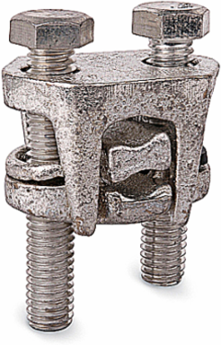 Two-Bolt Connector for 1/0 - 4/0 Str. Main, Bolt Size 9/16 Inch, Copper
