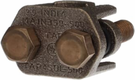 Copper Two-Bolt Connector 300-500 kcmil, 1/2 Inch Bolt Size