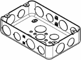 Two-Gang Outlet Box, 45 Cubic Inches, 4-1/2 Inch x 6-13/16 Inch x 1-5/8 Inch, Steel