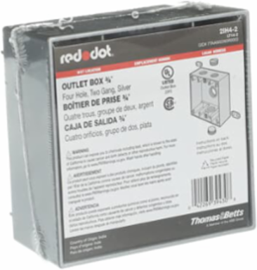 Raintight Device Box 2 Gang, 31 Cubic Inches, Aluminum, Silver