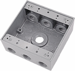 Weatherproof Box 31.8 Cubic Inches, 7 Outlets, Aluminum, Rectangular, Pack of 10